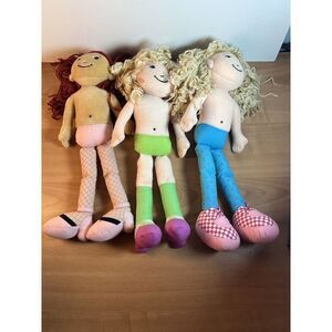 Lot of 3 Groovy Girls 2001-2003 Plush Dolls No Clothes